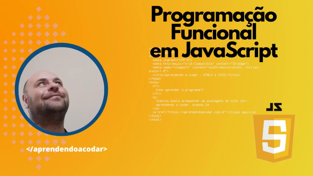 Código JavaScript demonstrando conceitos funcionais.