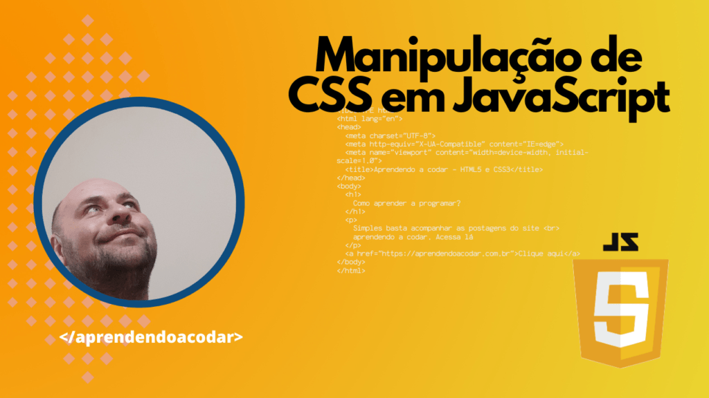 Representação visual dos fundamentos da manipulação de CSS com JavaScript